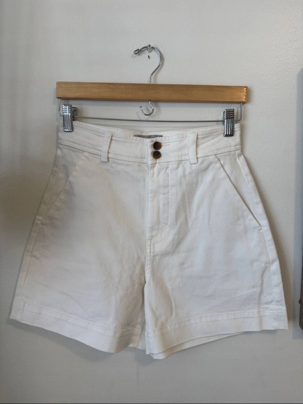 Everlane The Way-High Twill Short 4.5'', Bone, Sz 2
